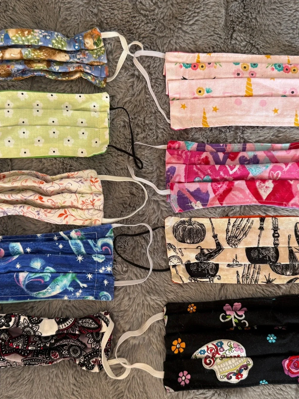 lot of 9 handmade reusable cotton face masks